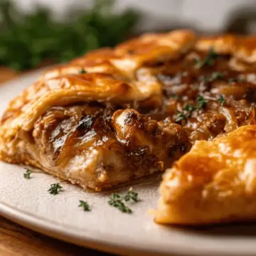 Chicken & Apple Sausage Galette With Caramelized Onions