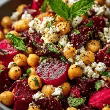 Chickpea, Beet and Feta Salad – Fresh, Tangy & Easy