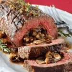 Mushroom & Caramelized Onion Stuffed Beef Tenderloin