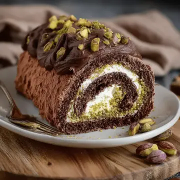Dubai Chocolate Roll Cake
