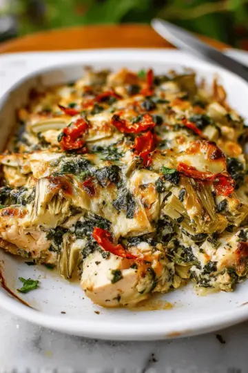 Spinach Artichoke Chicken Bake