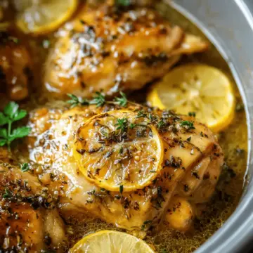 Slow Cooker Lemon Garlic Chicken