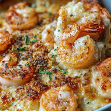 Keto Garlic Shrimp Au Gratin
