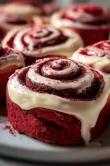 Heavenly Red Velvet Cinnamon Rolls