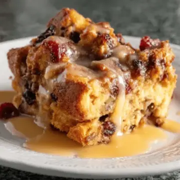 Orange Cranberry Decadent Bread Pudding