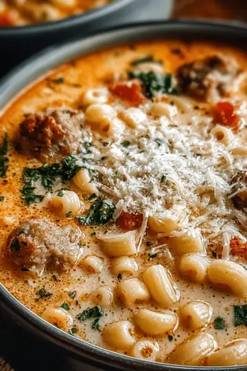 Parmesan Italian Sausage Ditalini Soup