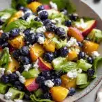 Blueberry Peach Feta Salad