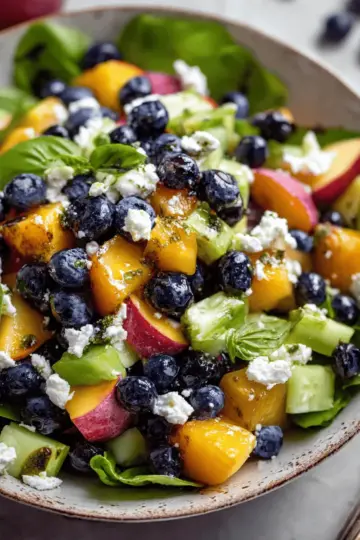 Blueberry Peach Feta Salad