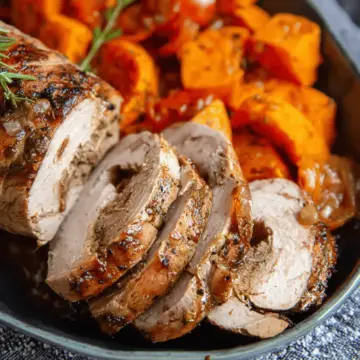 Slow Cooker Pork Tenderloin Recipe with Roasted Sweet Potatoes