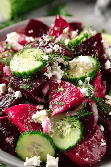 Beet Salad with Feta, Cucumbers, and Dill