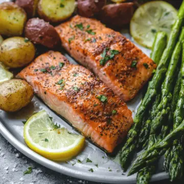 Sheet Pan Salmon and Asparagus with Potatoes