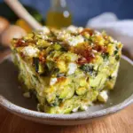 Baked Zucchini, Spinach, and Feta Casserole