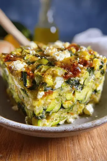 Baked Zucchini, Spinach, and Feta Casserole