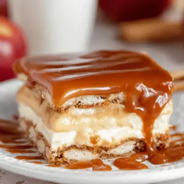No-Bake Caramel Apple Eclair Cake