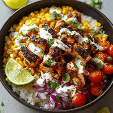 Street Corn Chicken Rice Bowl