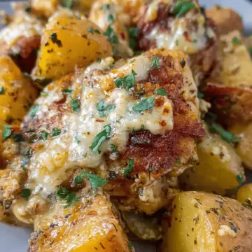 Crockpot Garlic Parmesan Chicken and Potatoes