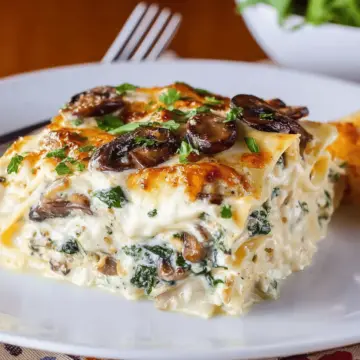 Creamy Mushroom and Spinach Lasagna