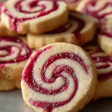 Raspberry Swirl Shortbread Cookies