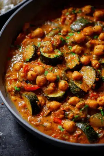 Spicy Baked Zucchini Chickpea Curry