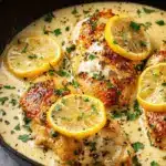 Easy, Creamy Lemon Garlic Skillet Chicken