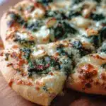 White Pizza with Spinach & Roasted Garlic
