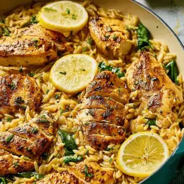 High-Protein Lemon Chicken Orzo