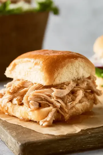 Slow Cooker Shredded Turkey Sandwiches