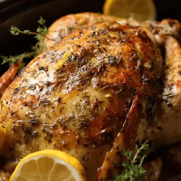 Lemon Garlic SLOW COOKER Roast Chicken