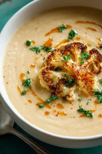 Creamy Roasted Cauliflower Soup