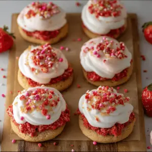 Strawberry Crunch Shortcake Cookies