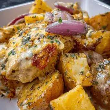 Crockpot Garlic Parmesan Chicken and Potatoes