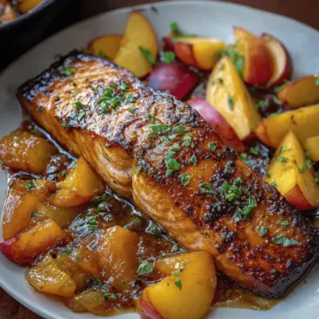 Bourbon Peach Roasted Salmon