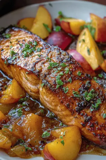 Bourbon Peach Roasted Salmon