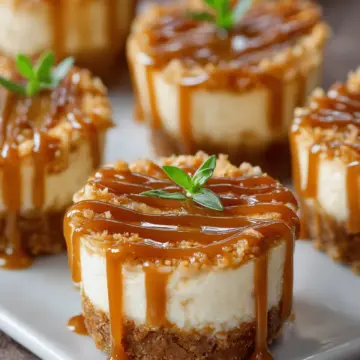 Caramel Apple Mini Cheesecakes