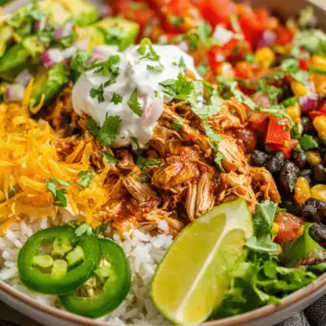 Slow Cooker Chicken Burrito Bowl Recipe