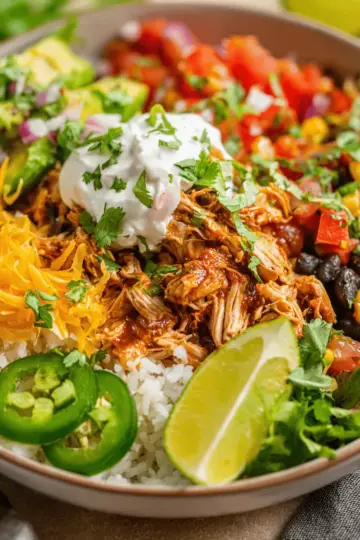 Slow Cooker Chicken Burrito Bowl Recipe