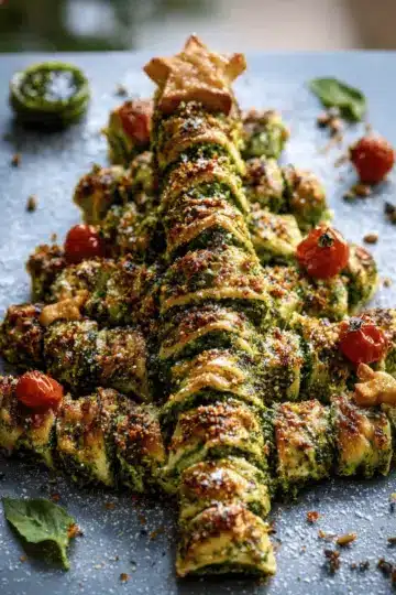 Easy Pesto Christmas Tree