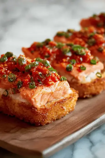 Crispy Rice with Spicy Salmon