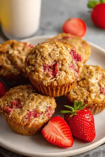 Healthy Strawberry Banana Muffins
