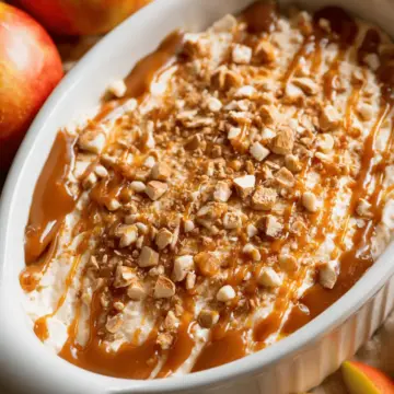 Cream Cheese Caramel Apple Dip with Toffee Bits