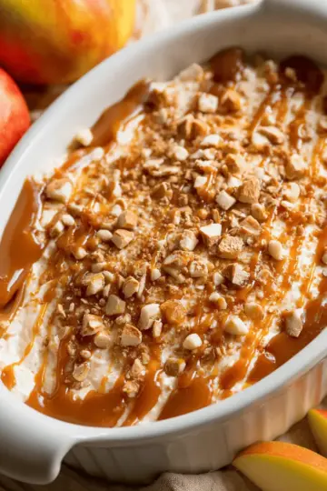 Cream Cheese Caramel Apple Dip with Toffee Bits