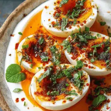 Jammy Eggs with Chili Butter and Garlic Yogurt