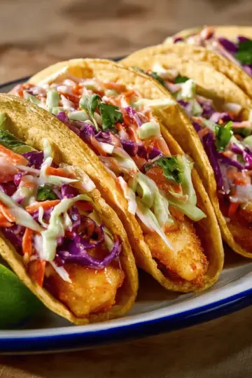 Fish Tacos with Cabbage Slaw