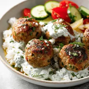 Healthy Greek Turkey Meatballs With Tzatziki