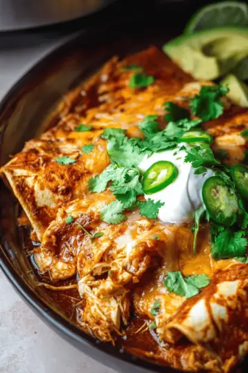 Slow Cooker Chicken Enchiladas