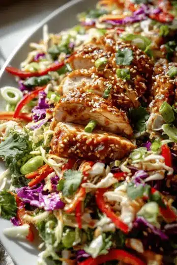 Sesame Chicken Cabbage Crunch Salad