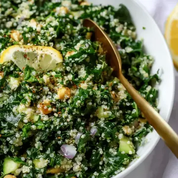 Easy Kale Quinoa Salad With Lemon Dressing