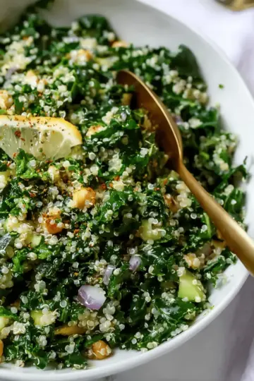 Easy Kale Quinoa Salad With Lemon Dressing