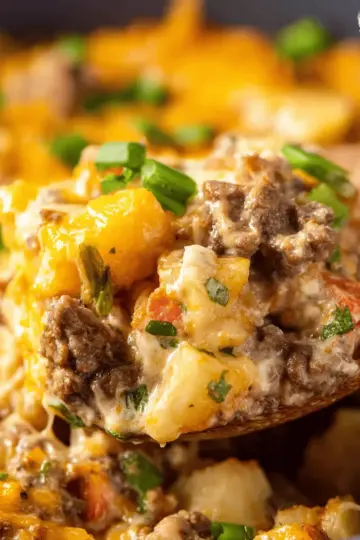 Crock Pot Cheesesteak Potato Casserole