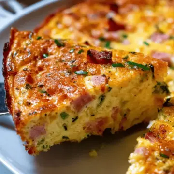 Crustless Quiche – Ham and Cheese